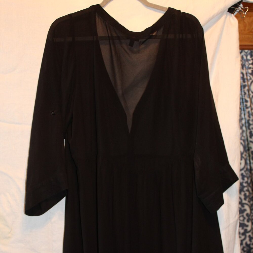 Sheer Black Cover-up/Kimono